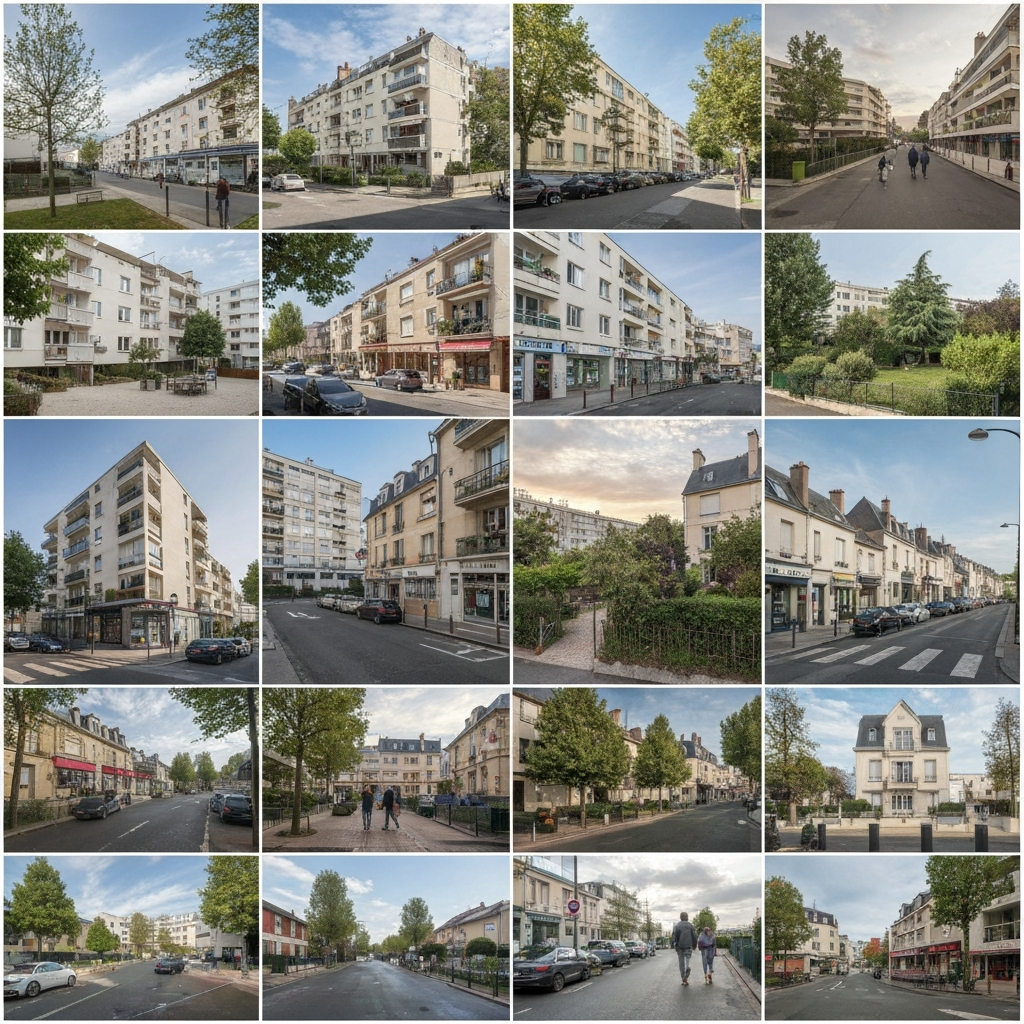 Vue de l'avenue du Maréchal de Lattre de Tassigny à Chelles pour une estimation immobilière