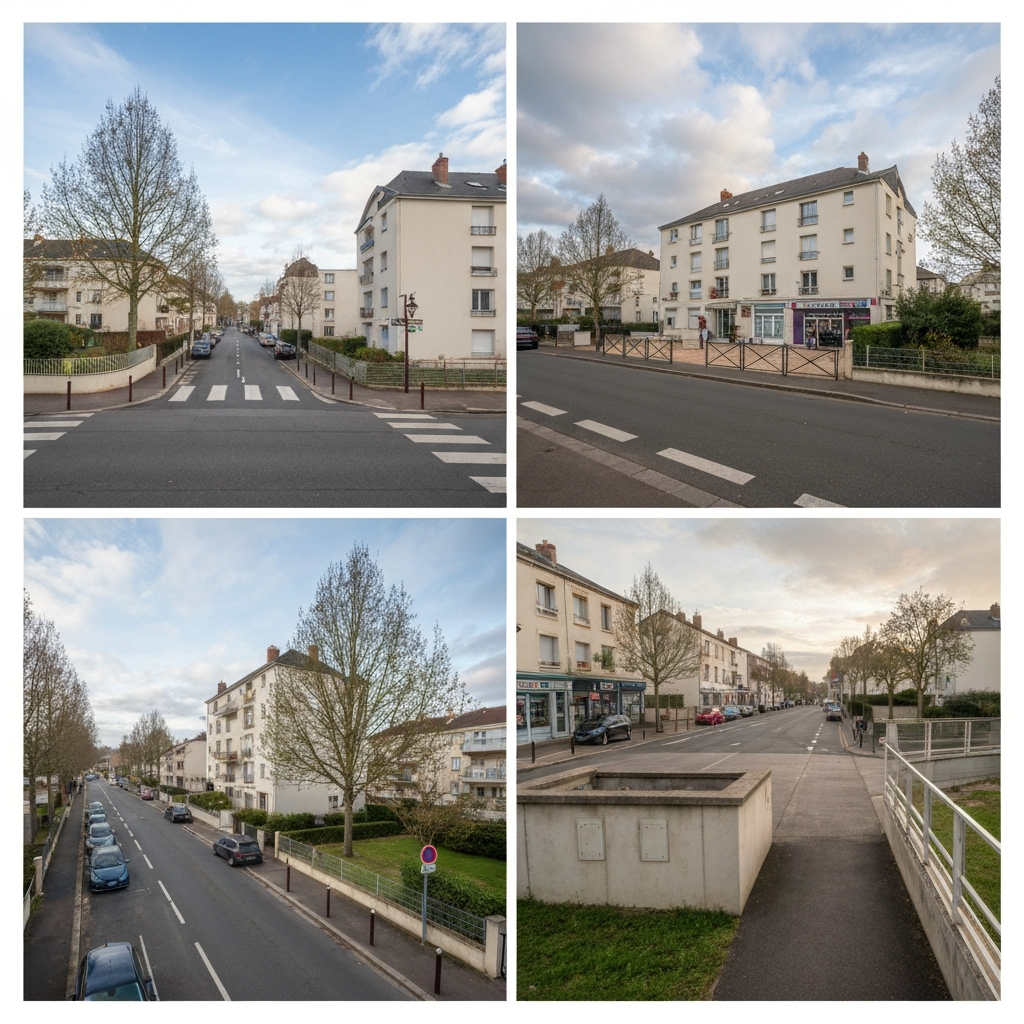 Vue de l'Avenue Vauban à Chelles avec indication des prix immobiliers au mètre carré