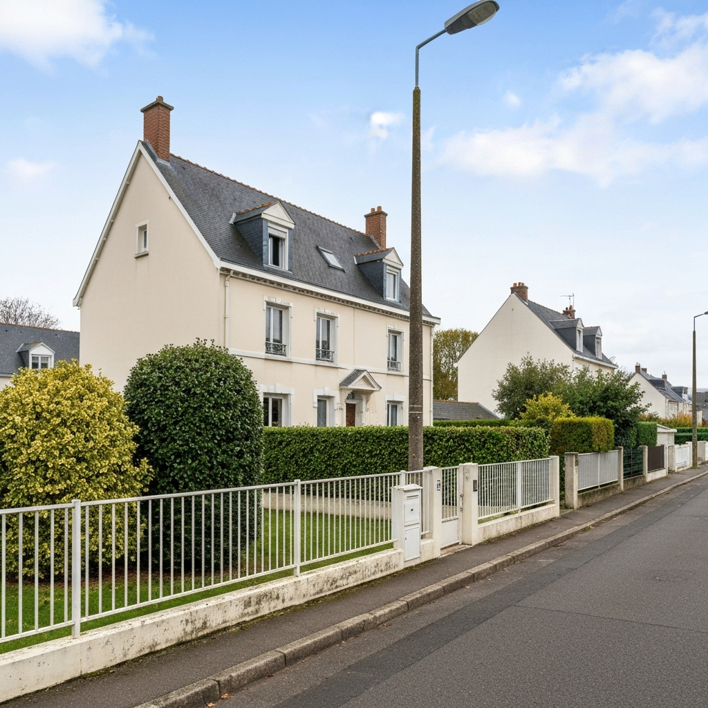 Vue d'une maison sur la rue Hubert Monneau à Chelles pour estimation