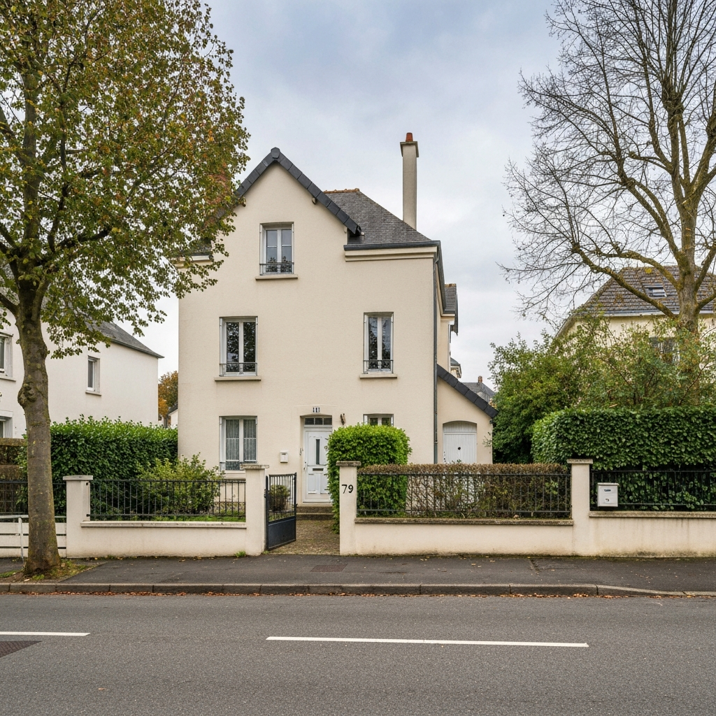 Vue de la Rue Alexandre Bickart à Chelles avec indication du prix du mètre carré