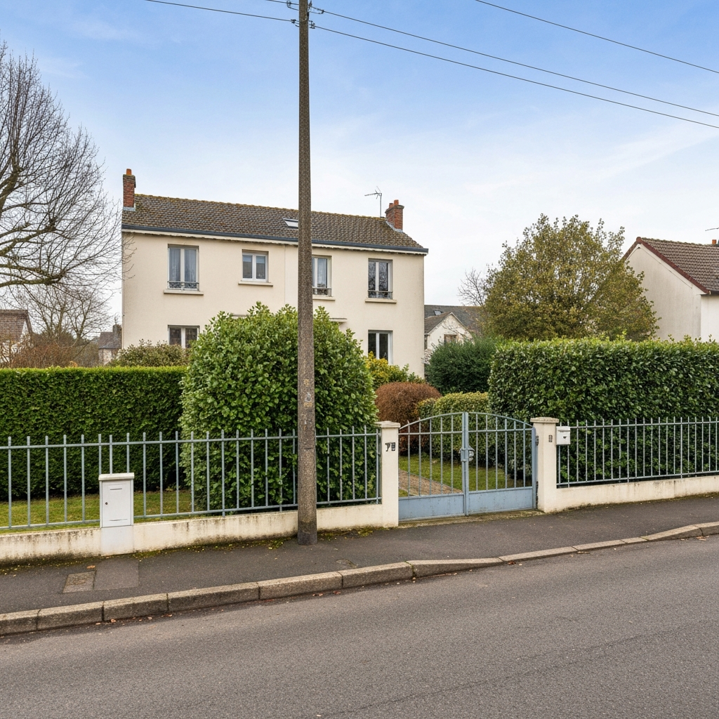 Vue d'une maison typique située sur la rue du Général Leclerc à Chelles