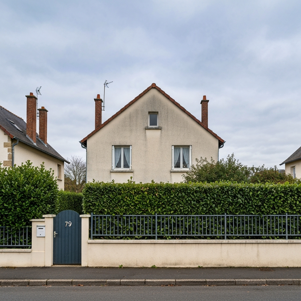 Vue de maisons résidentielles sur la rue Duchesne à Chelles