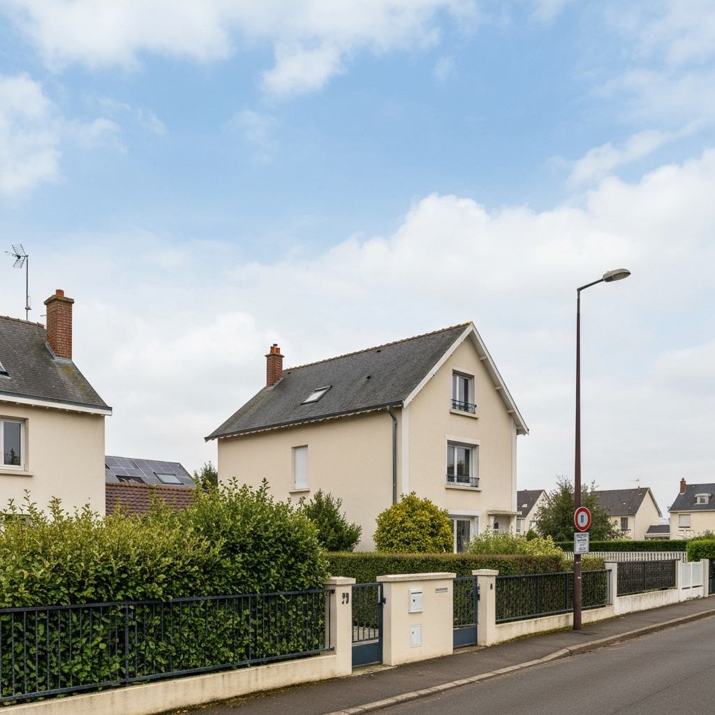 Vue de la rue Etienne Bourgeois à Chelles avec des biens immobiliers en vente